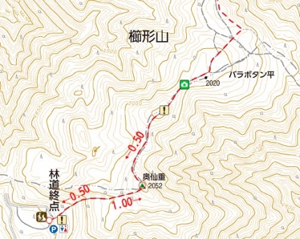 櫛形山山頂地図