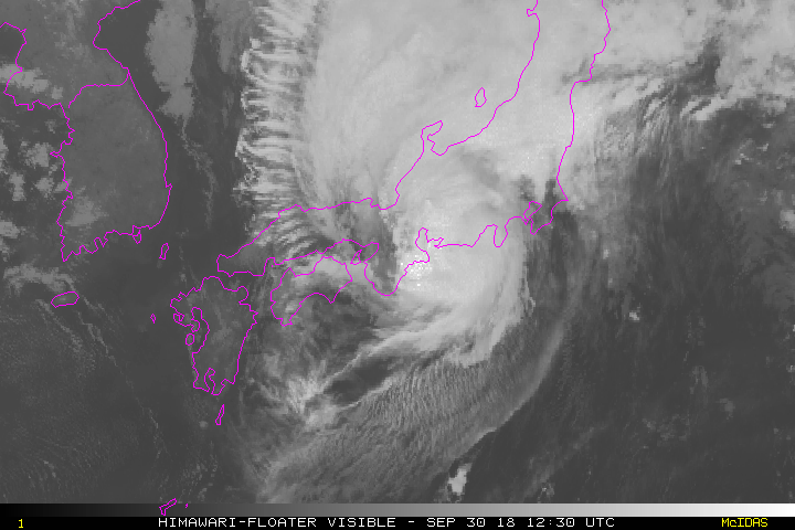 2018年 台風24号 リアルタイム衛星画像