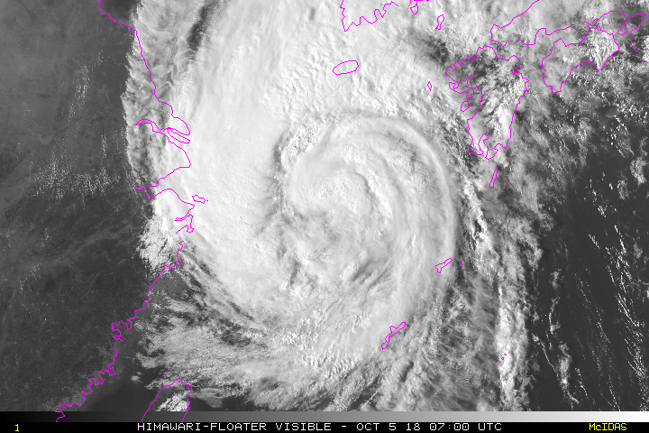 2018年 台風25号 リアルタイム衛星画像