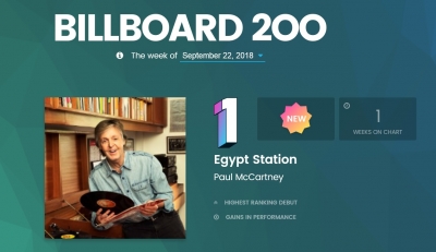 Paul McCartney　EgyptStation　Billboard200　No.1