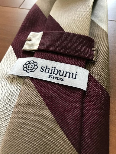 Shibumiのブロックストライプ柄シルクネクタイをお持ち帰り (2018SS)_③
