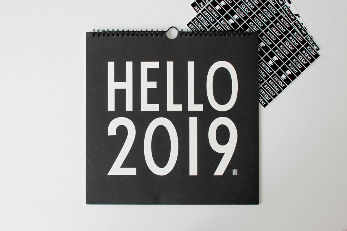 DESIGN LETTERS/WALL CALENDAR/ウォールカレンダー/カレンダー/2019 カレンダー